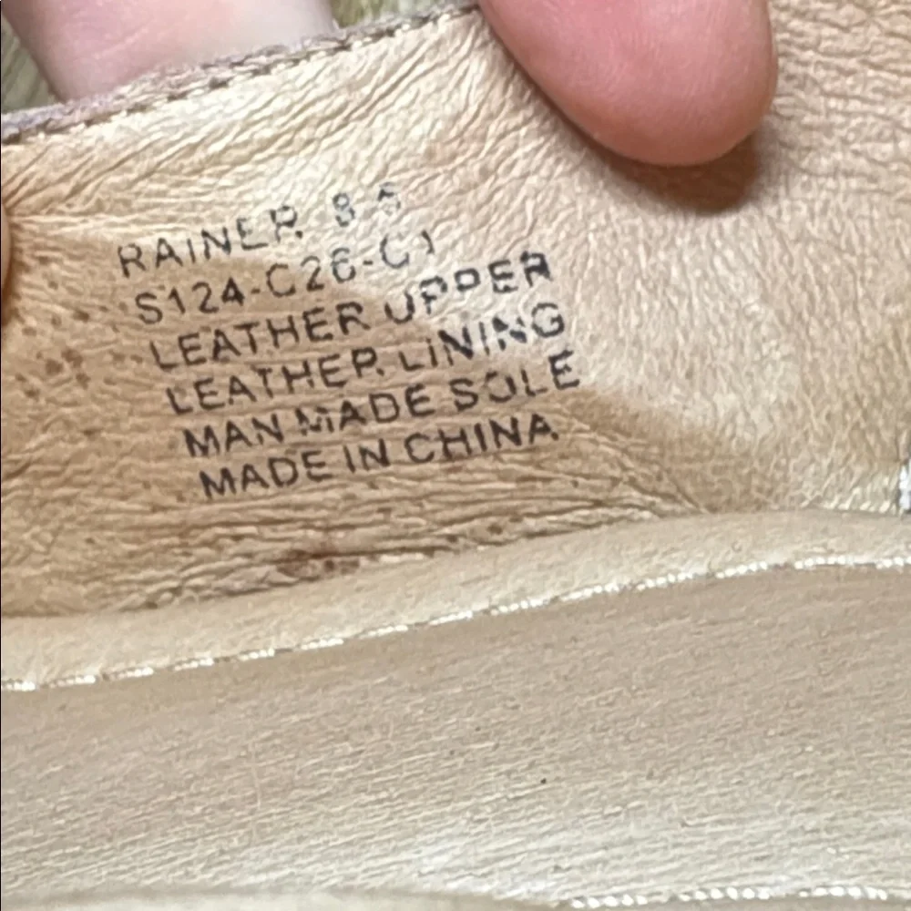 Miz Mooz Reiner Tan Suede Wood Block Heel Sandal Size 8.5